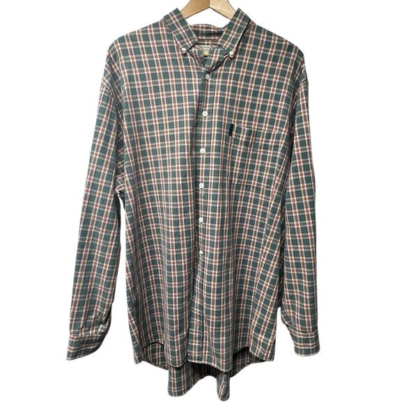 Vintage Y2K Abercrombie & Fitch Green Red Plaid Big Shirt Button Down Size XL - Picture 1 of 7